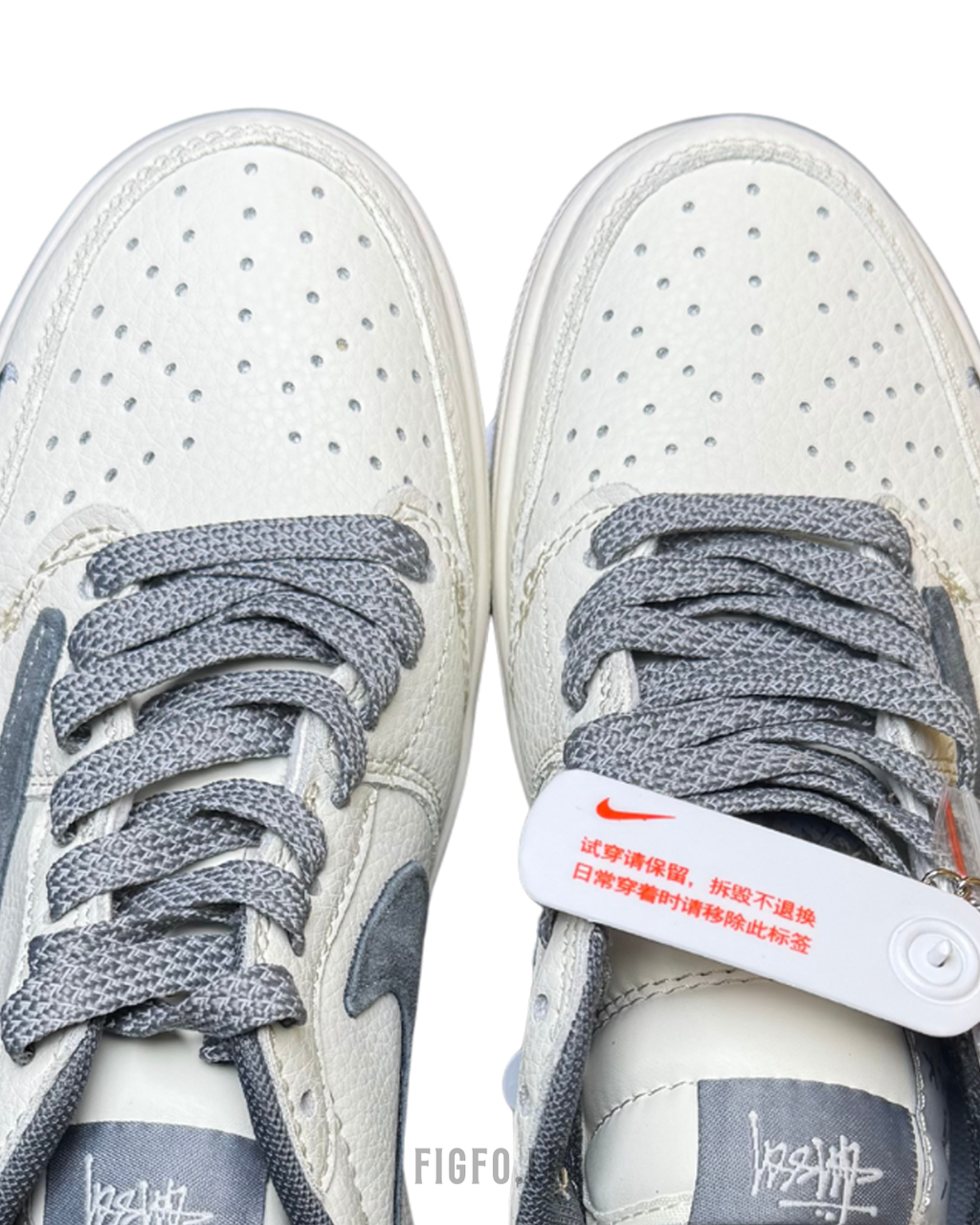 Nike Air Jordan 1 Low OG Custom x Stussy x Supreme Grey